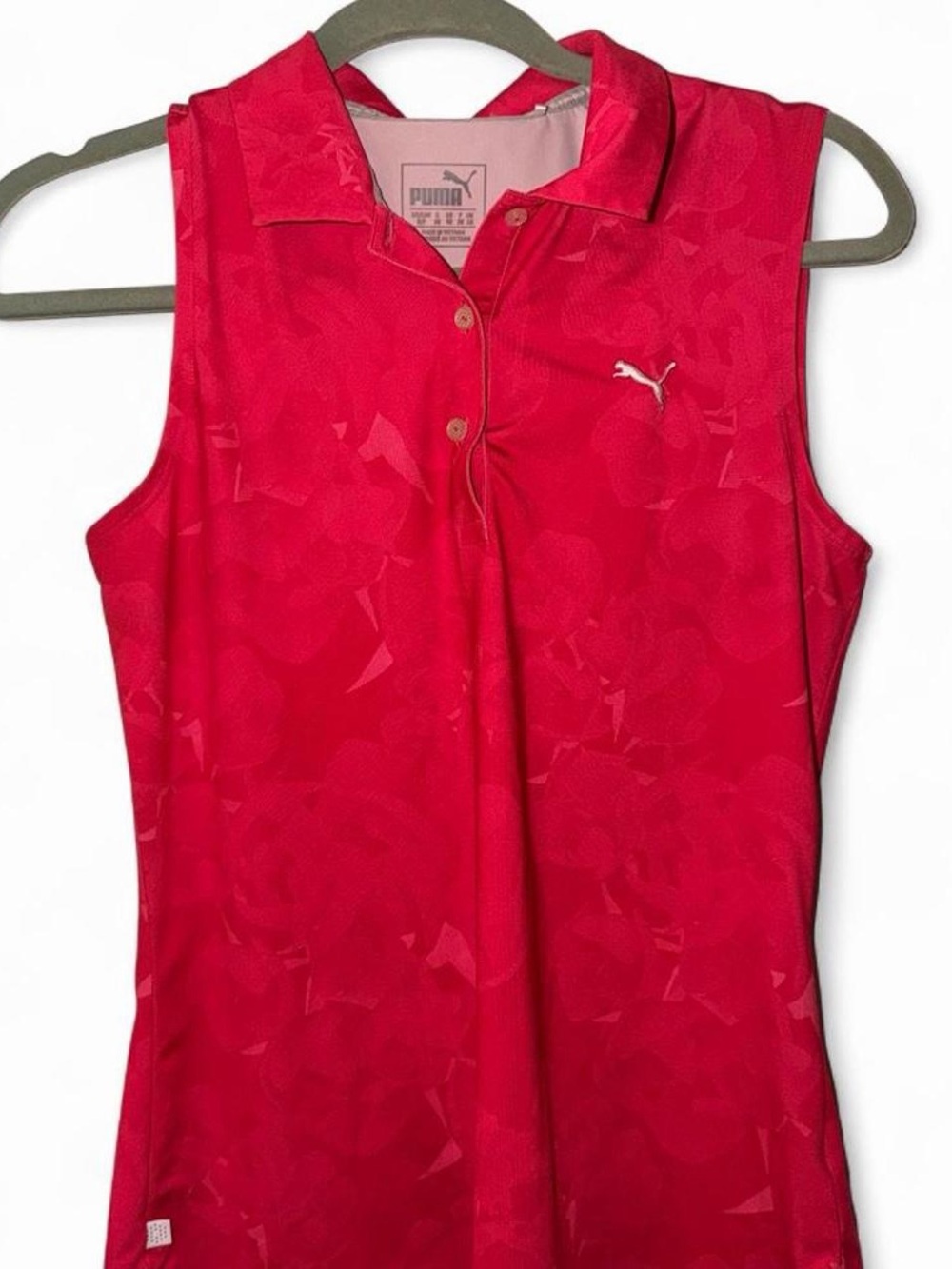 Puma Women’s Bright Red Sleeveless Golf Polo Tank